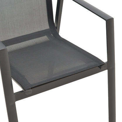 Garden armchair Dashiell  metal black textilene black 57x71x93cm