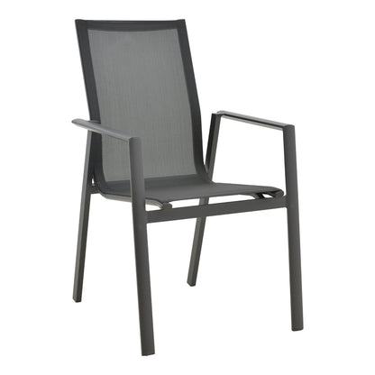 Garden armchair Dashiell  metal black textilene black 57x71x93cm