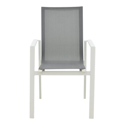 Garden armchair Dashiell  metal white textilene light grey 57x71x93cm