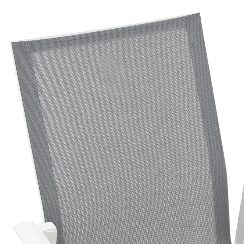 Garden armchair Dashiell  metal white textilene light grey 57x71x93cm