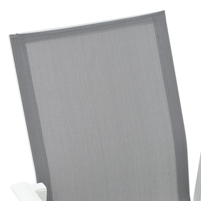 Garden armchair Dashiell  metal white textilene light grey 57x71x93cm