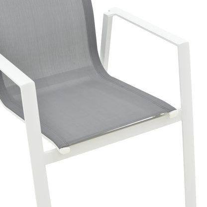 Garden armchair Dashiell  metal white textilene light grey 57x71x93cm