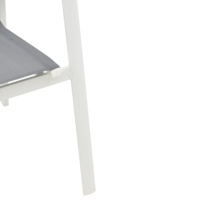 Garden armchair Dashiell  metal white textilene light grey 57x71x93cm