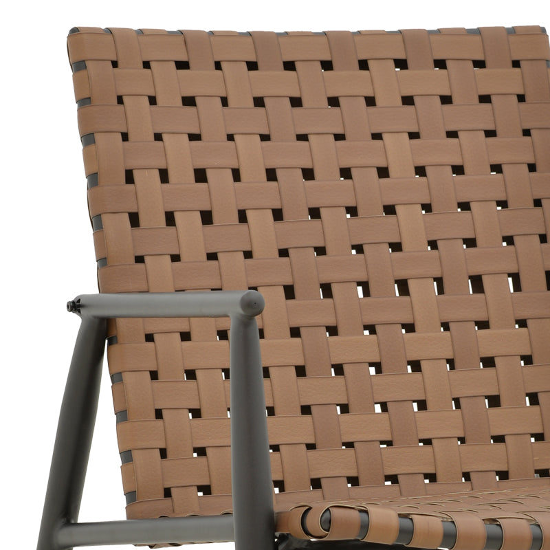 Eamon armchair black aluminum and pe rattan in brown shade 72.5x73.5x77cm