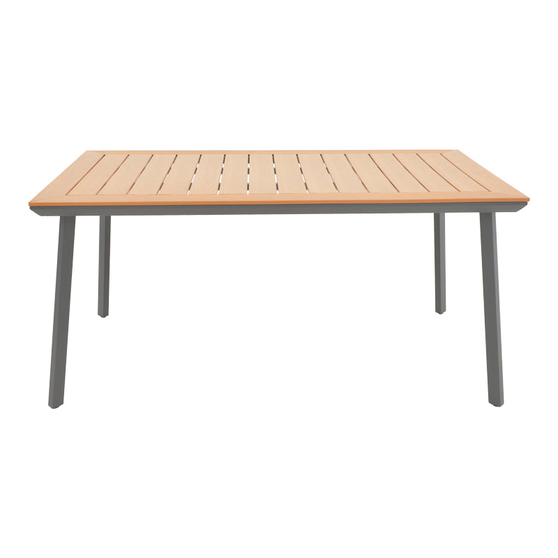 Griffith table pakoworld black aluminum and plywood in a natural shade 160x80x74cm