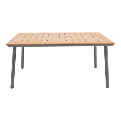 Griffith table pakoworld black aluminum and plywood in a natural shade 160x80x74cm