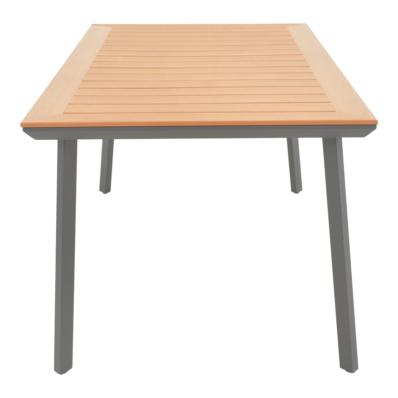 Griffith table pakoworld black aluminum and plywood in a natural shade 160x80x74cm