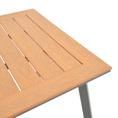 Griffith table pakoworld black aluminum and plywood in a natural shade 160x80x74cm