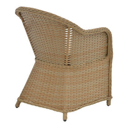 Garden armchair Hadrian pakoworld rattan brown-textilene beige 57x70x85cm