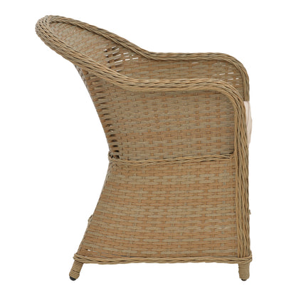Garden armchair Hadrian pakoworld rattan brown-textilene beige 57x70x85cm