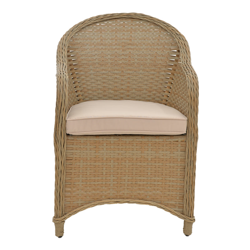 Garden armchair Hadrian pakoworld rattan brown-textilene beige 57x70x85cm