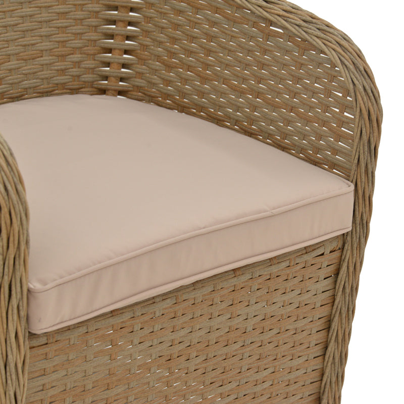 Garden armchair Hadrian pakoworld rattan brown-textilene beige 57x70x85cm