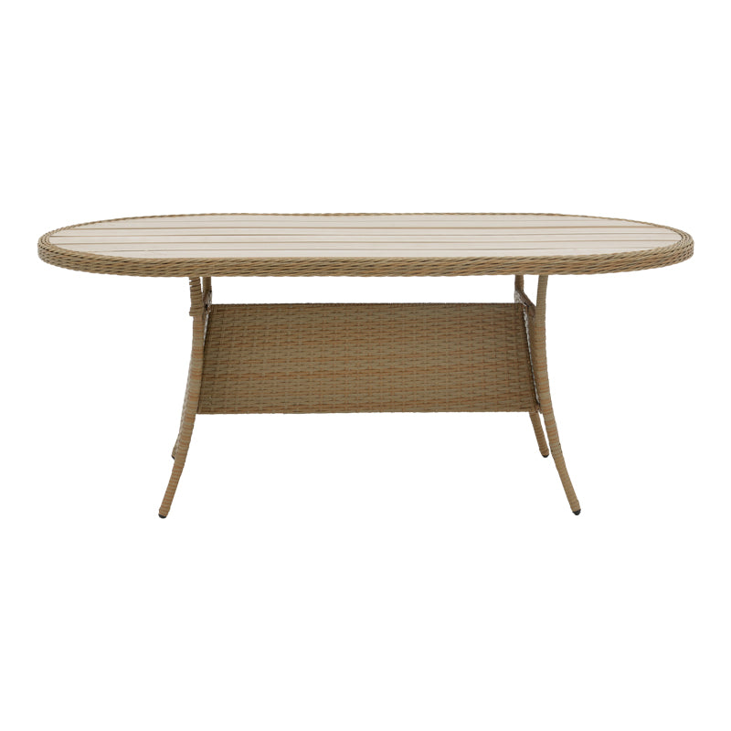 Table Keir pakoworld rattan-aluminum - brown 180x90x72cm