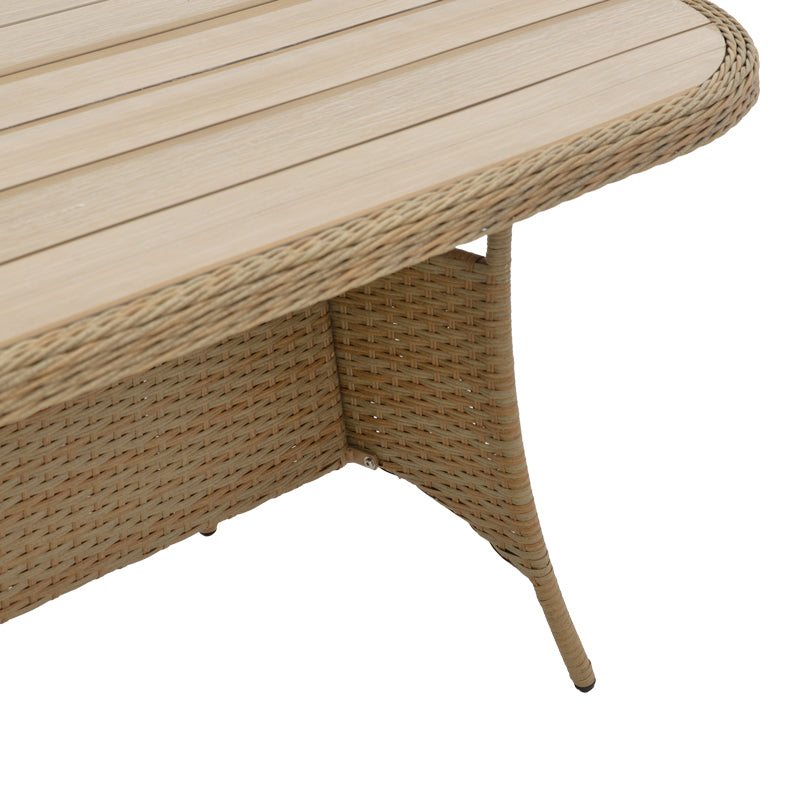 Table Keir pakoworld rattan-aluminum - brown 180x90x72cm