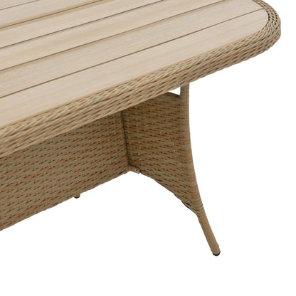 Table Keir pakoworld rattan-aluminum - brown 180x90x72cm