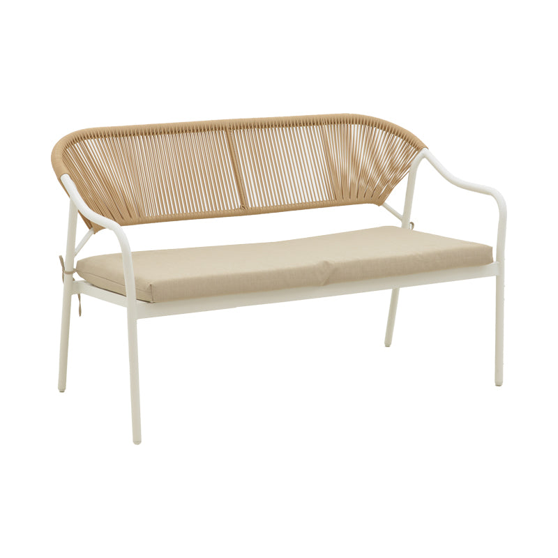 Lounge Bonanza pakoworld set 4pcs beige rattan-aluminium white