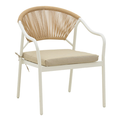 Lounge Bonanza pakoworld set 4pcs beige rattan-aluminium white