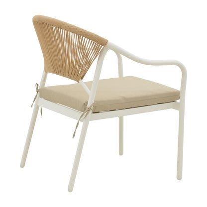 Lounge Bonanza pakoworld set 4pcs beige rattan-aluminium white