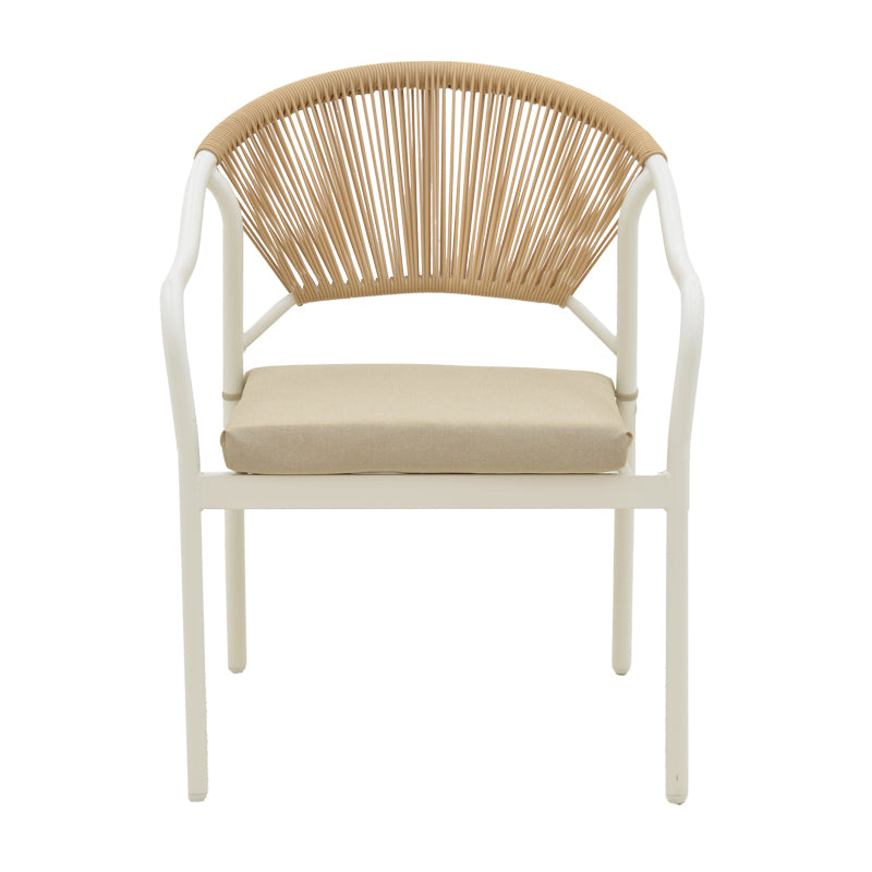 Lounge Bonanza pakoworld set 4pcs beige rattan-aluminium white