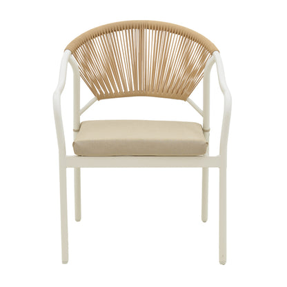 Lounge Bonanza pakoworld set 4pcs beige rattan-aluminium white