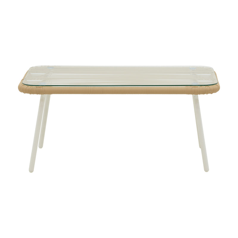 Lounge Bonanza pakoworld set 4pcs beige rattan-aluminium white