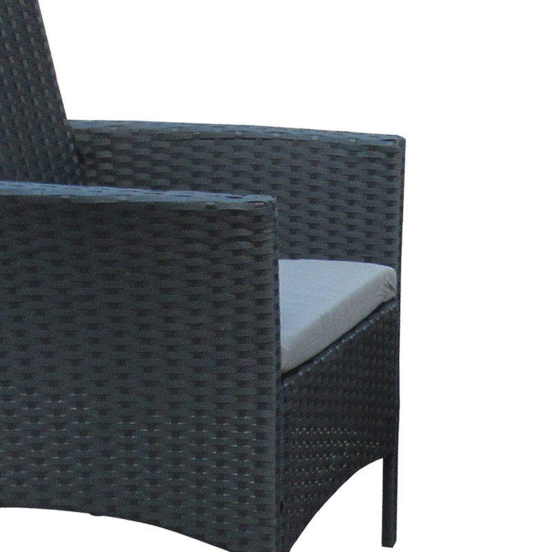 Garden lounge Calmness pakoworld set 4pcs rattan black-fabric grey