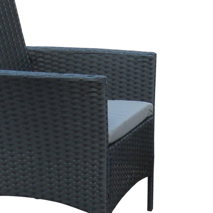 Garden lounge Calmness pakoworld set 4pcs rattan black-fabric grey