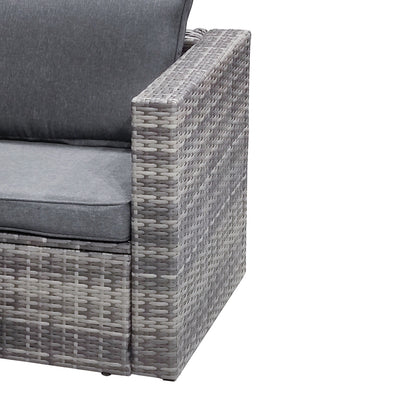 Garden lounge Enthusiasm pakoworld set 2pcs rattan dark grey-fabric dark grey