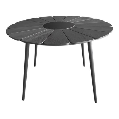 Pinap table black aluminum and black plywood D110x74cm