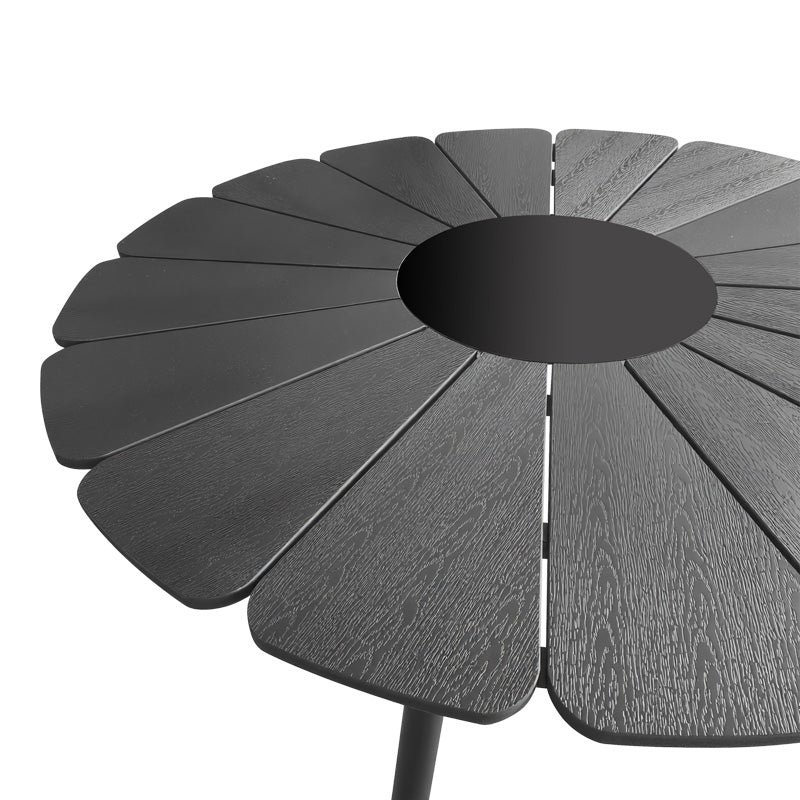 Pinap table black aluminum and black plywood D110x74cm