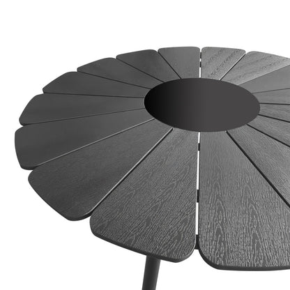 Pinap table black aluminum and black plywood D110x74cm