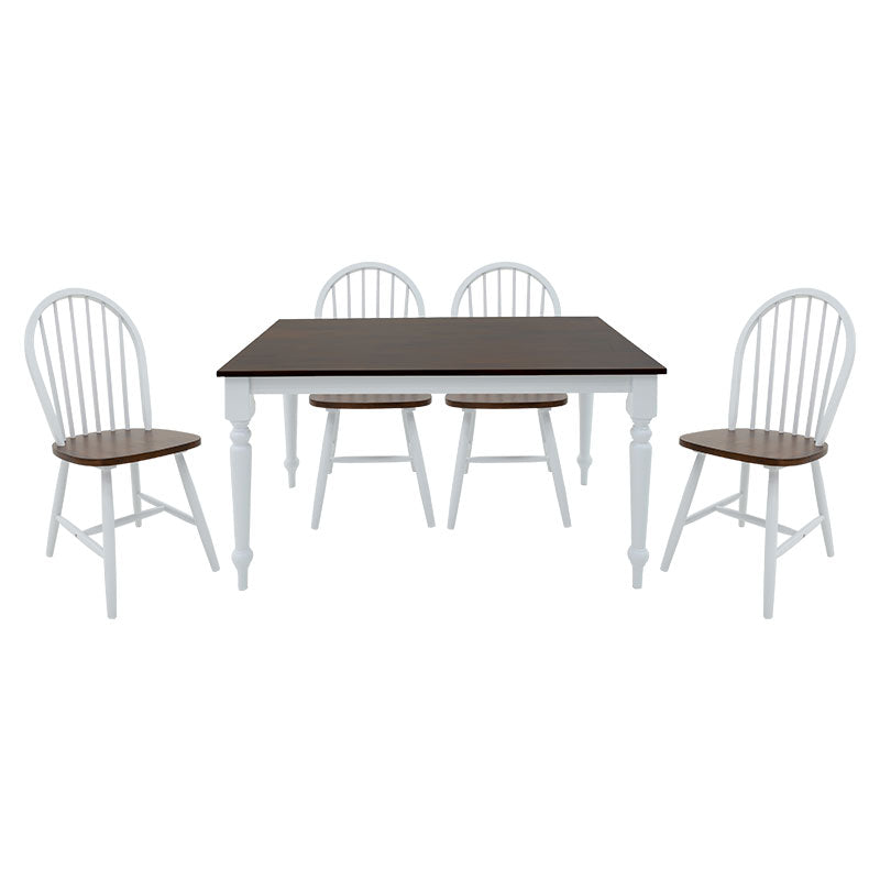 Dining set 5pcs Alice-Adalyn pakoworld MDF walnut-white 120x75x74cm