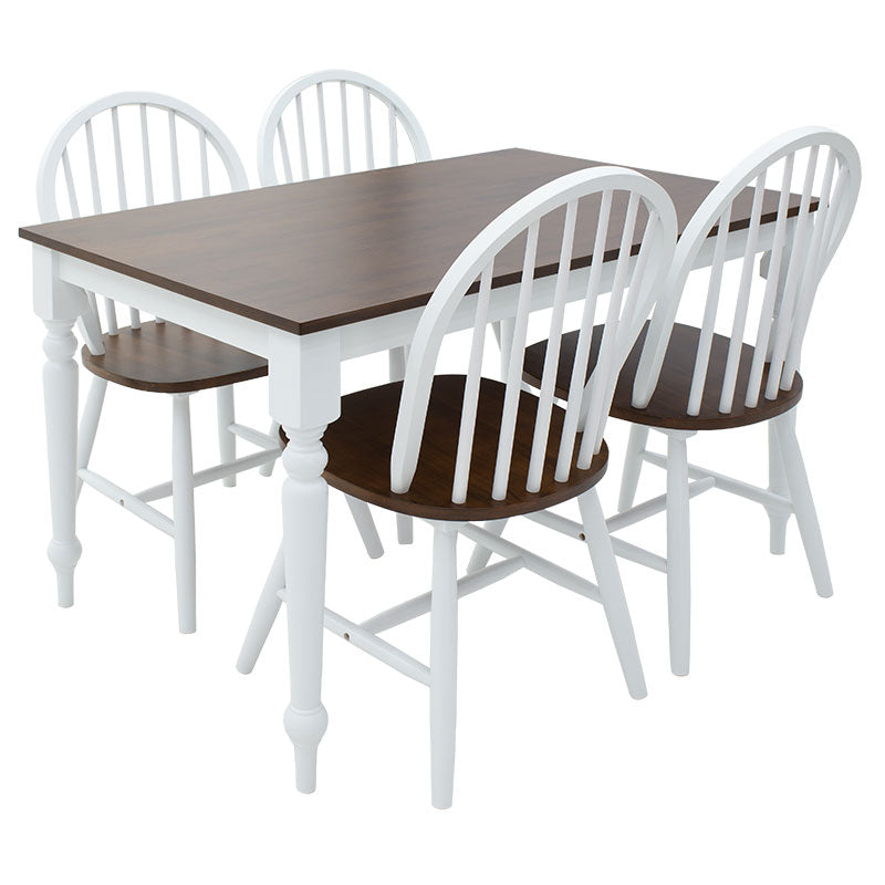 Dining set 5pcs Alice-Adalyn pakoworld MDF walnut-white 120x75x74cm