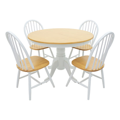 Dining set 5pcs Alice-Adalyn pakoworld MDF natural-white D106x78cm