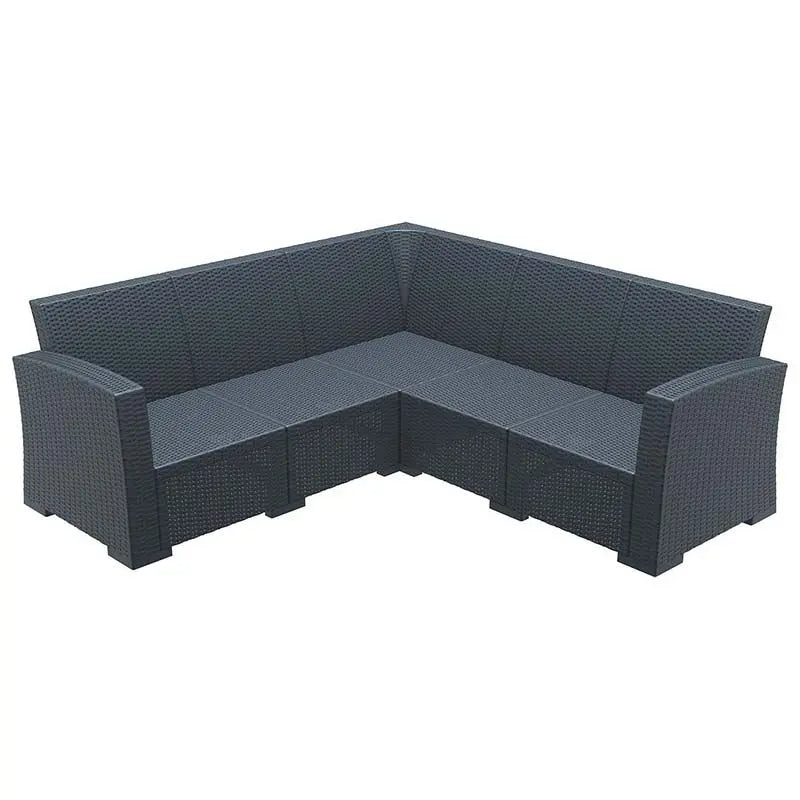 Ъглов луксозен диван тъмно сиво с възглавници 207x207x79 см