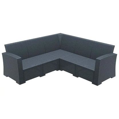 Ъглов луксозен диван тъмно сиво с възглавници 207x207x79 см