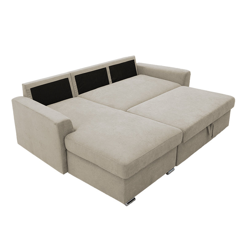 Corner sofa-bed right corner Belle beige 236x164x88cm