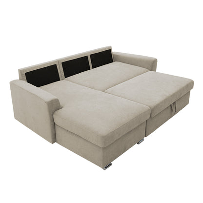 Corner sofa-bed right corner Belle beige 236x164x88cm