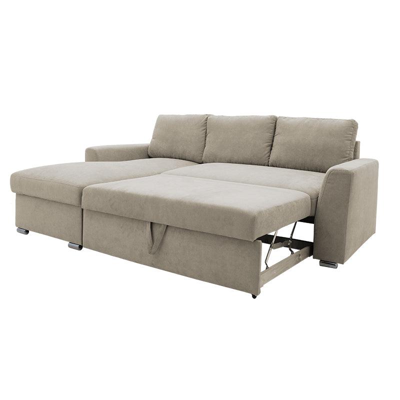 Corner sofa-bed right corner Belle pakoworld beige 236x164x88cm