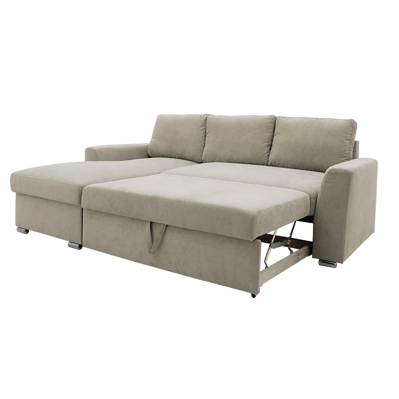 Corner sofa-bed right corner Belle beige 236x164x88cm