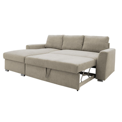 Corner sofa-bed right corner Belle beige 236x164x88cm