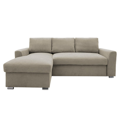 Corner sofa-bed right corner Belle beige 236x164x88cm