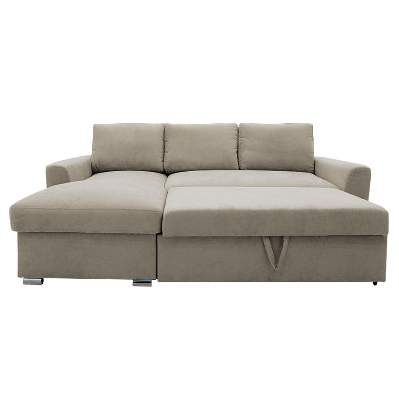 Corner sofa-bed right corner Belle beige 236x164x88cm