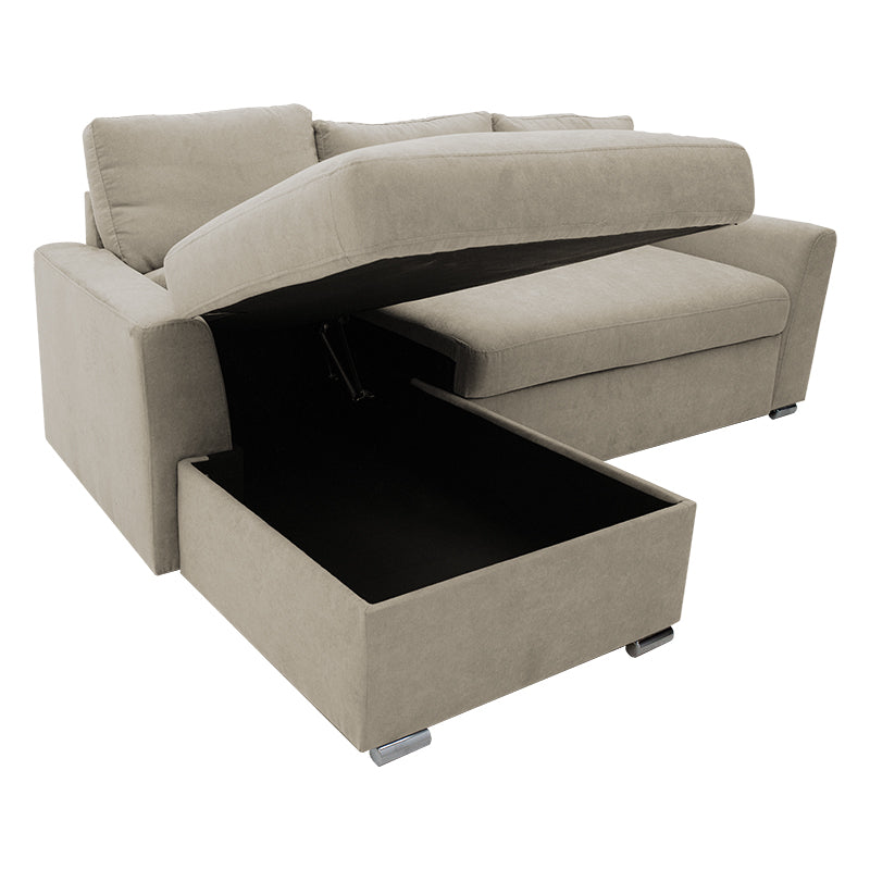 Corner sofa-bed right corner Belle beige 236x164x88cm