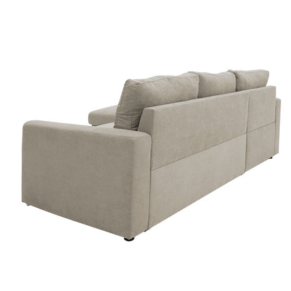 Corner sofa-bed right corner Belle pakoworld beige 236x164x88cm