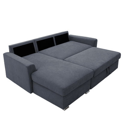 Corner-sofa bed right corner Belle fabric anthracite236x164x88cm