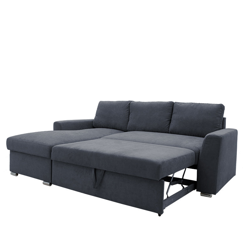 Corner-sofa bed right corner Belle pakoworld fabric anthracite236x164x88cm