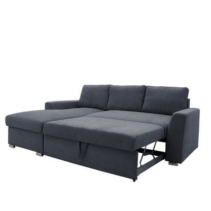 Corner-sofa bed right corner Belle pakoworld fabric anthracite236x164x88cm