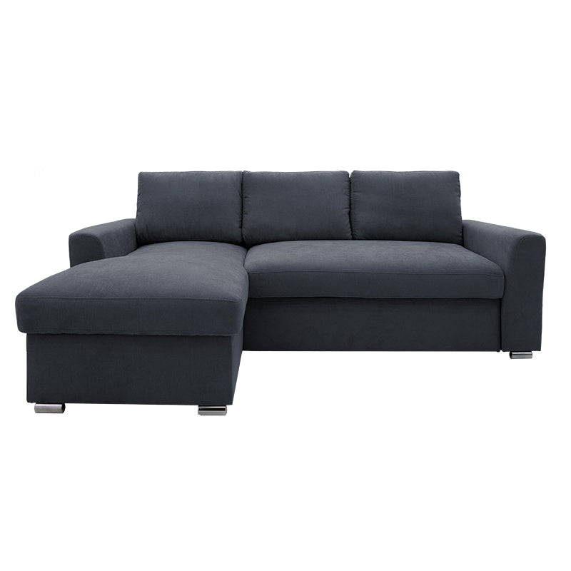 Corner-sofa bed right corner Belle pakoworld fabric anthracite236x164x88cm