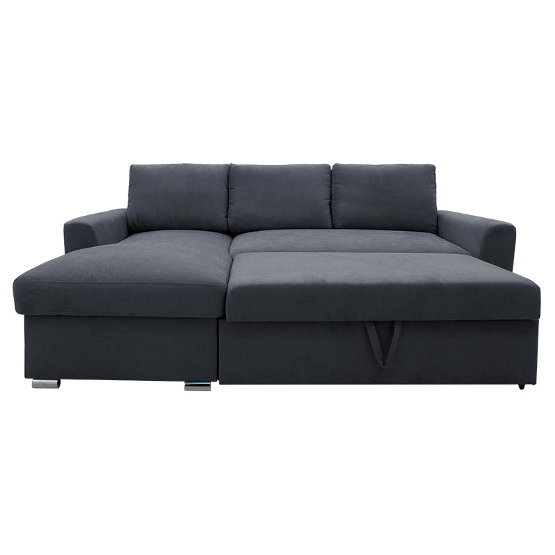 Corner-sofa bed right corner Belle fabric anthracite236x164x88cm